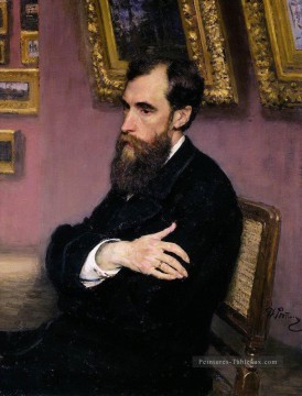 llya Repin œuvres - portrait de Pavel tretyakov fondateur de la galerie tretyakov 1883 Ilya Repin